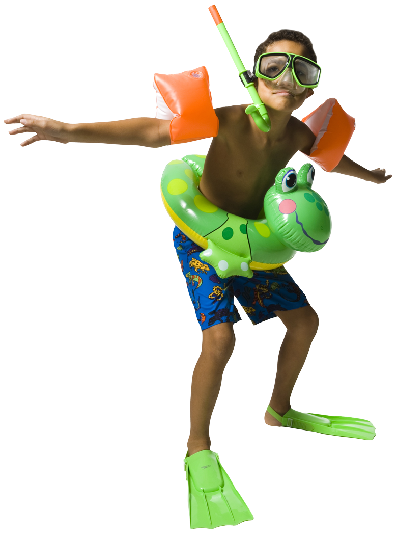 A Boy With Swimsuit & Goggles